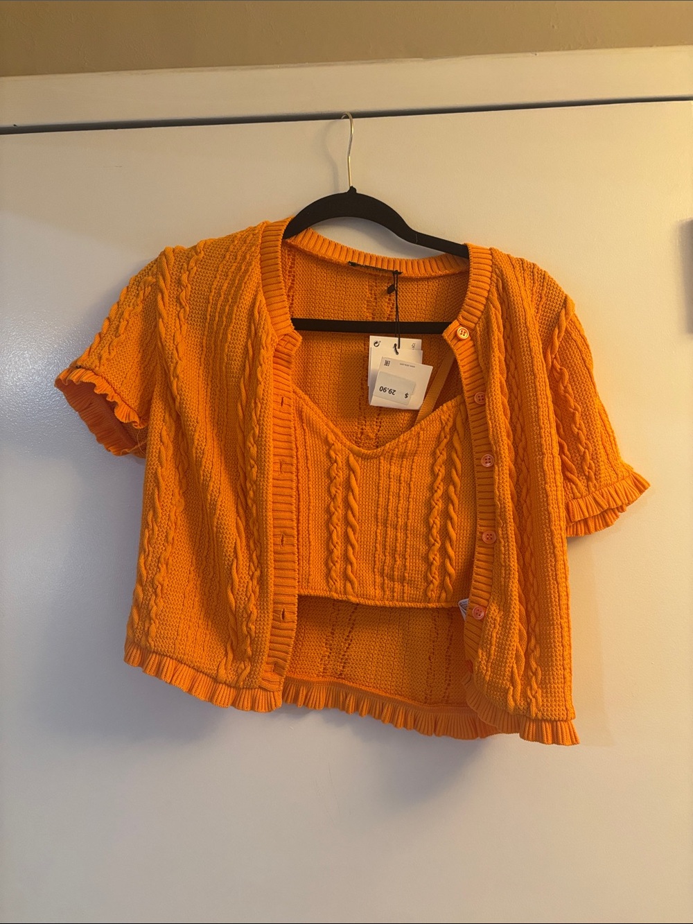 Zara  Cable Knit  Cardigan and Tank Set